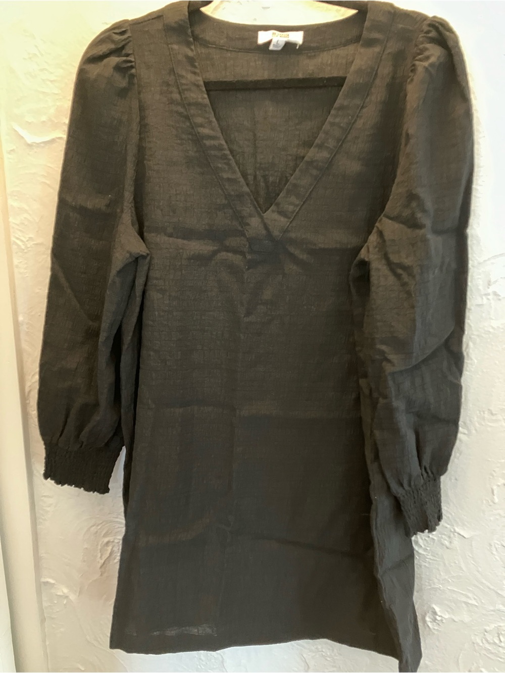 BB Dakota Black V-Neck Long Sleeve Dress / Coverup